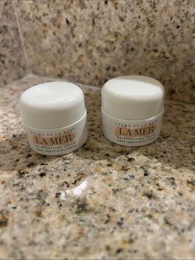 La Mer 2-Mini EMPTY Crème De La Mer Moisturizing Cream Jars 2 x 7 ml 0.24 oz.